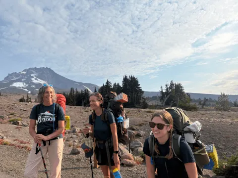 Rep. Dexter, team members on the Timberline Trail.